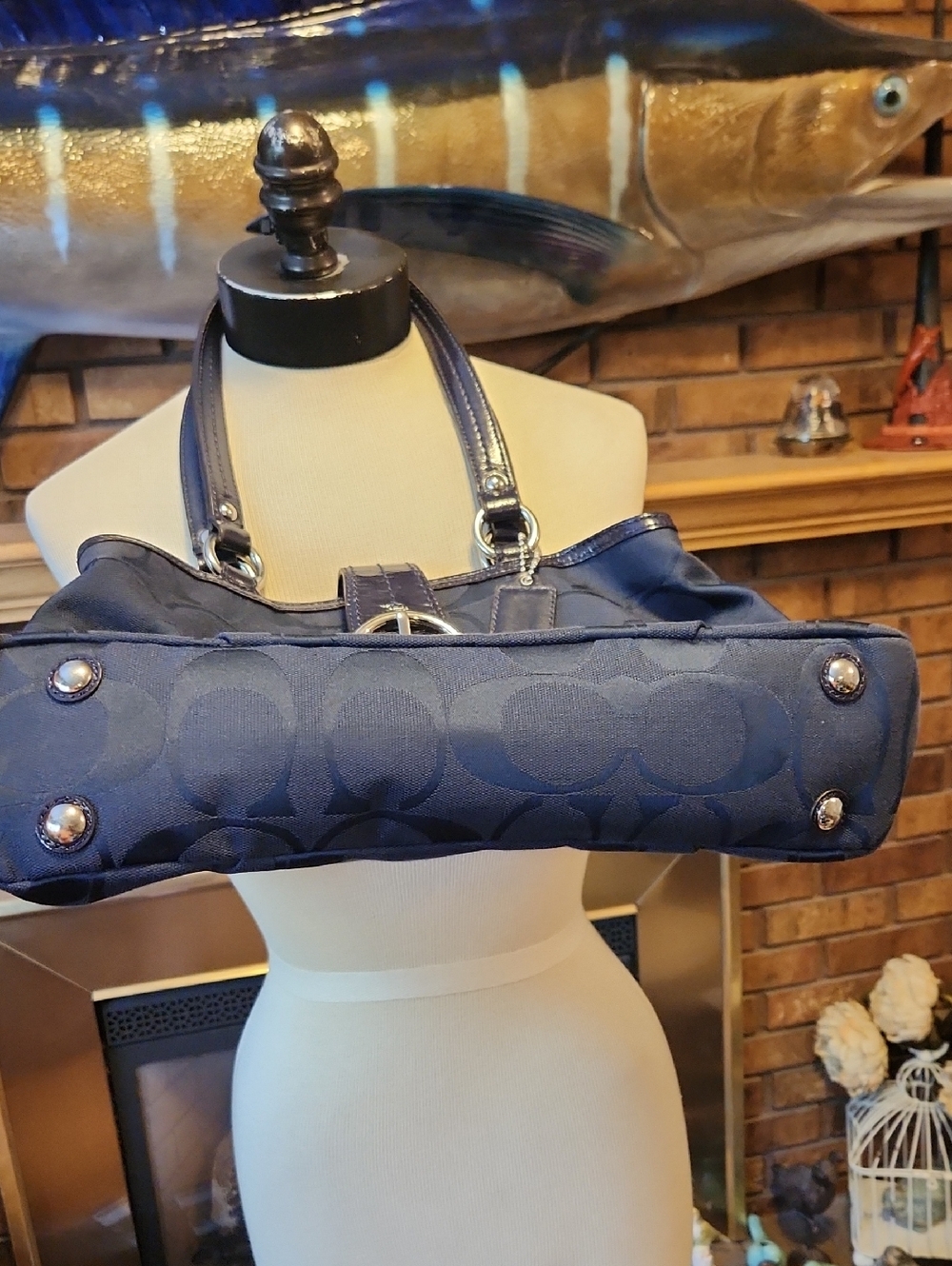 Coach Navy Signature Canvas Shoulder Soho Bag From May 2012 - Picture 5 of 16